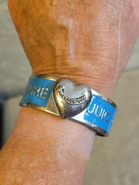 Juicy Couture Turquoise Enamel Heart Cuff Bracelet